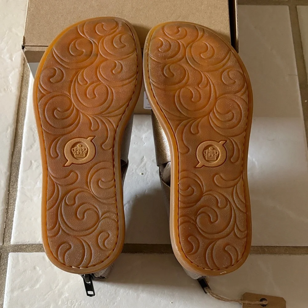 Born Light Gold Leather Wrap Sandal - Picture 4 of 8